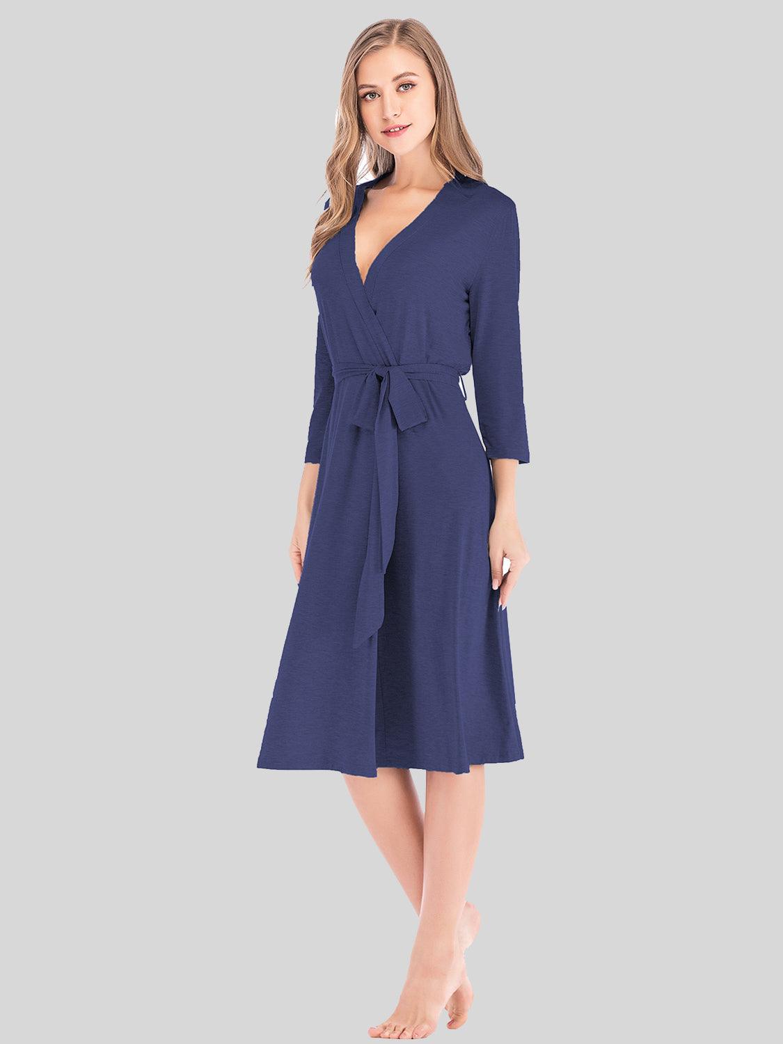 Plunge Tie Front Night Dress - Clothes For Her Online Store