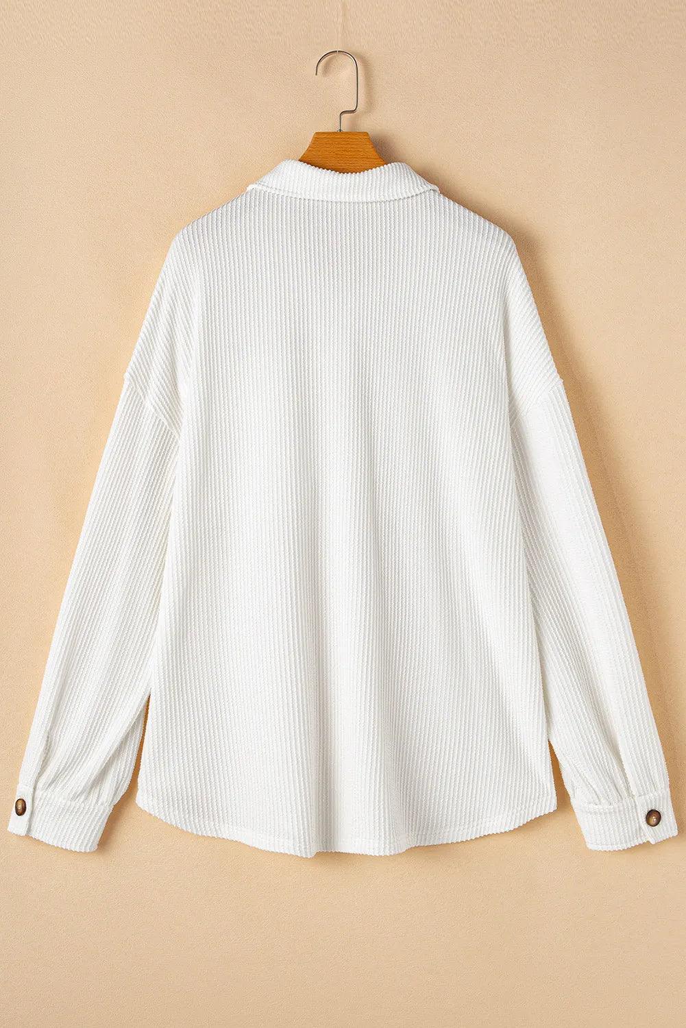 Plus Size Button Up Long Sleeve Jacket - Clothes For Her Online Store