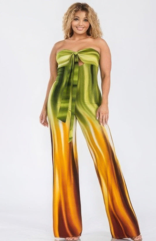 Plus print off shoulder jumpsuit - Clothes For Her Online Store