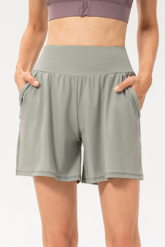 Pocketed Elastic Waist Active Shorts - Clothes For Her Online Store