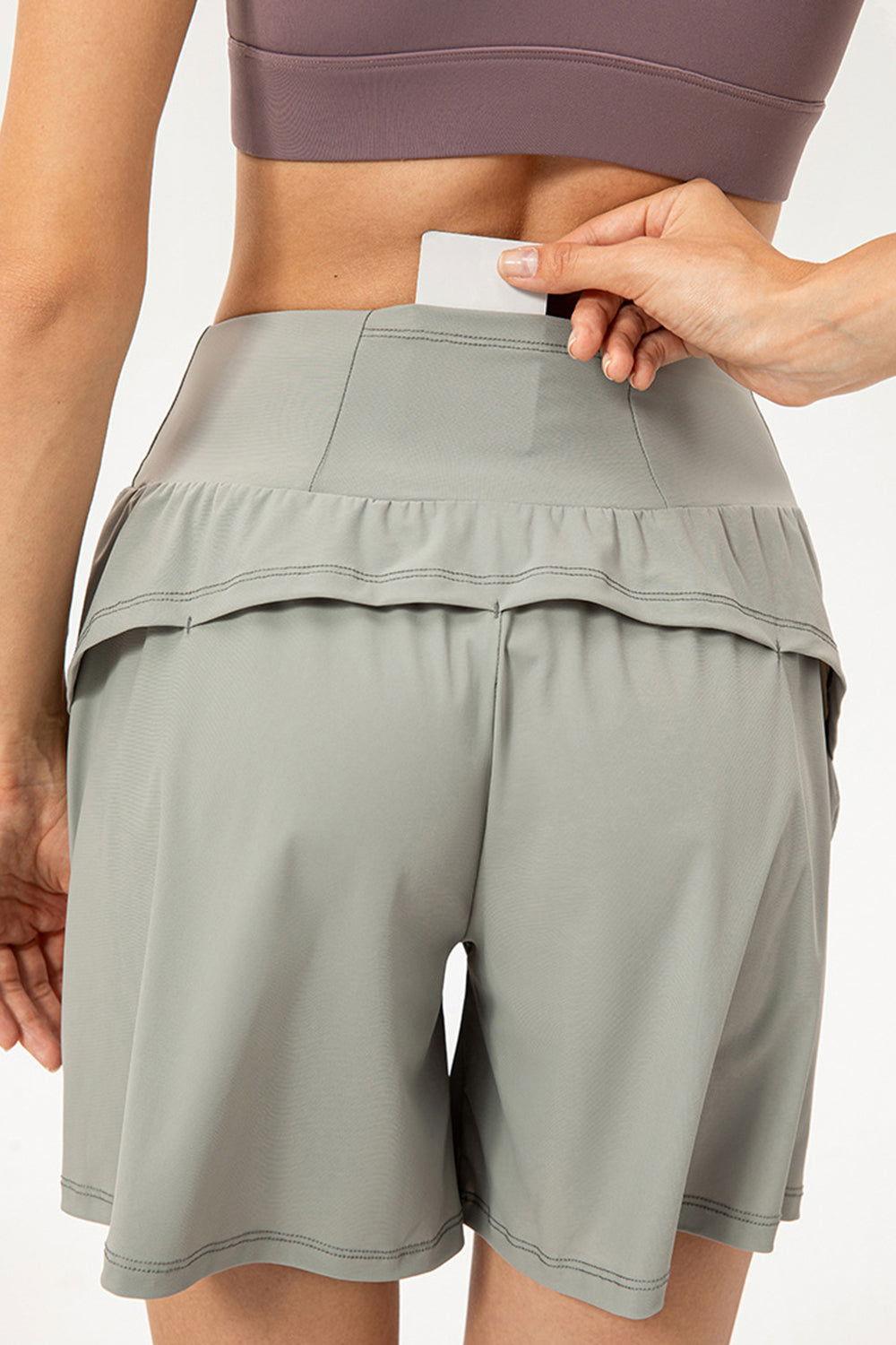 Pocketed Elastic Waist Active Shorts - Clothes For Her Online Store
