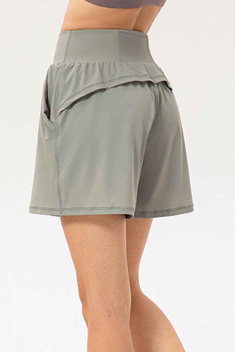 Pocketed Elastic Waist Active Shorts - Clothes For Her Online Store