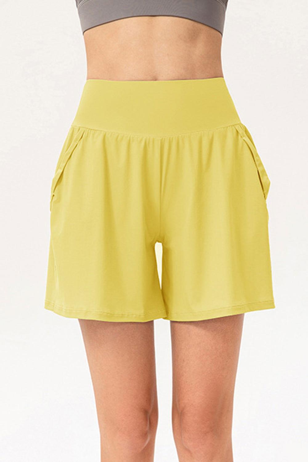 Pocketed Elastic Waist Active Shorts - Clothes For Her Online Store