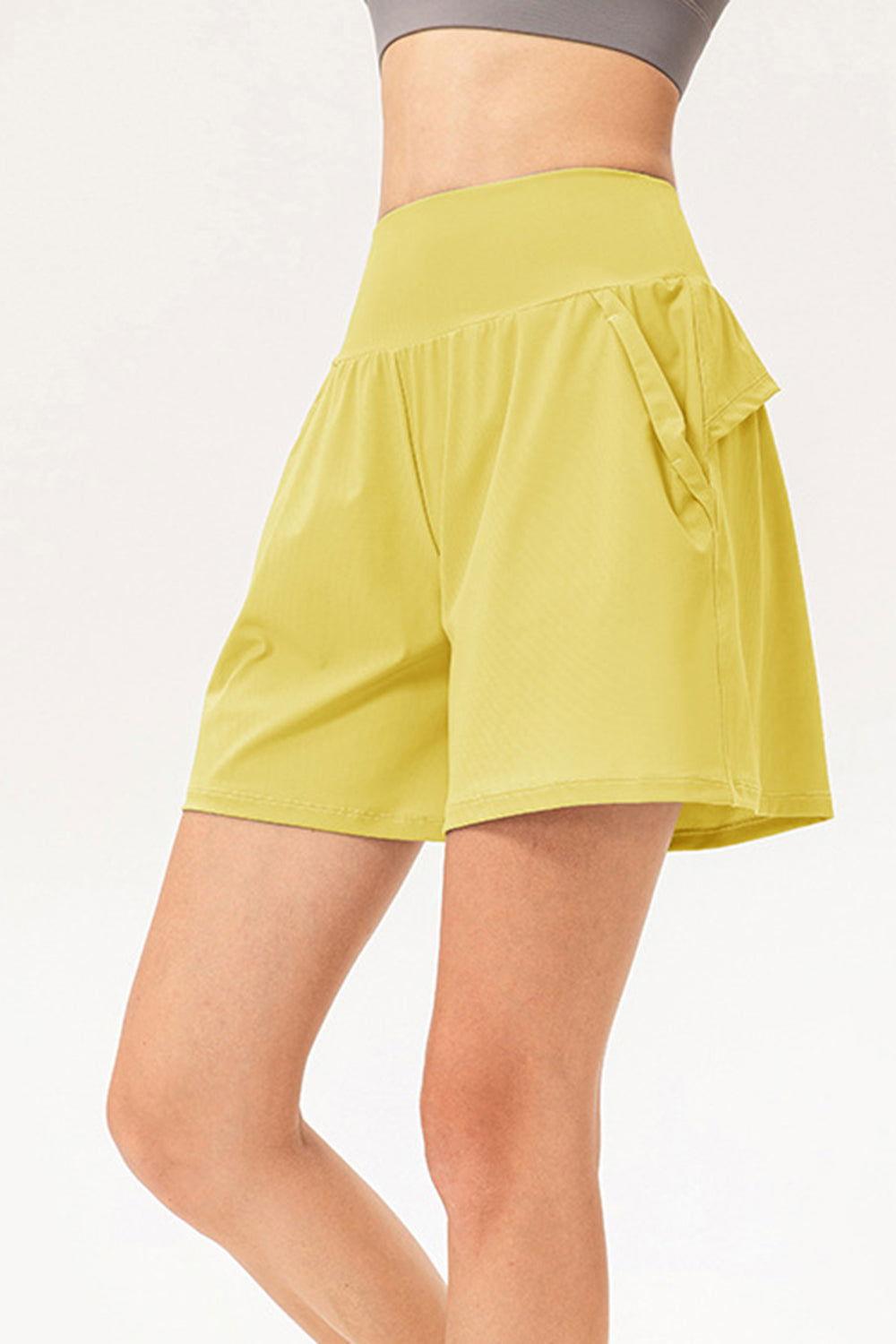 Pocketed Elastic Waist Active Shorts - Clothes For Her Online Store