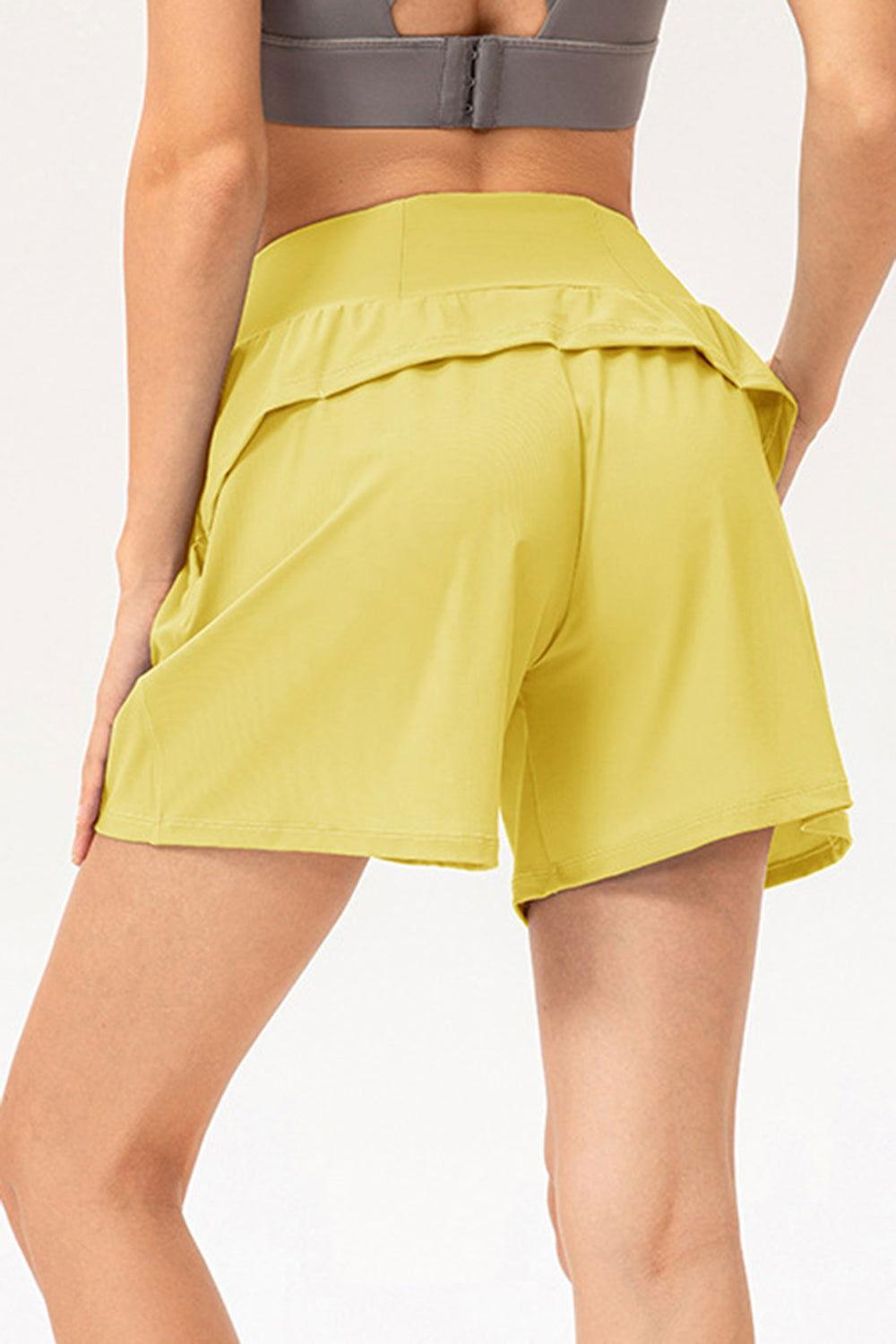 Pocketed Elastic Waist Active Shorts - Clothes For Her Online Store