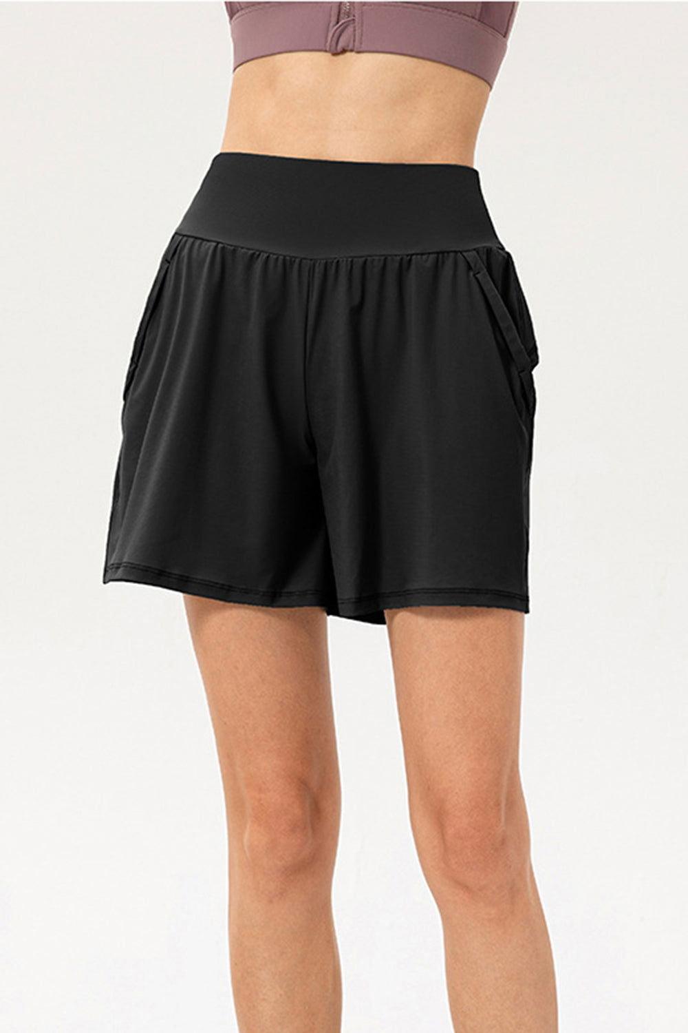 Pocketed Elastic Waist Active Shorts - Clothes For Her Online Store