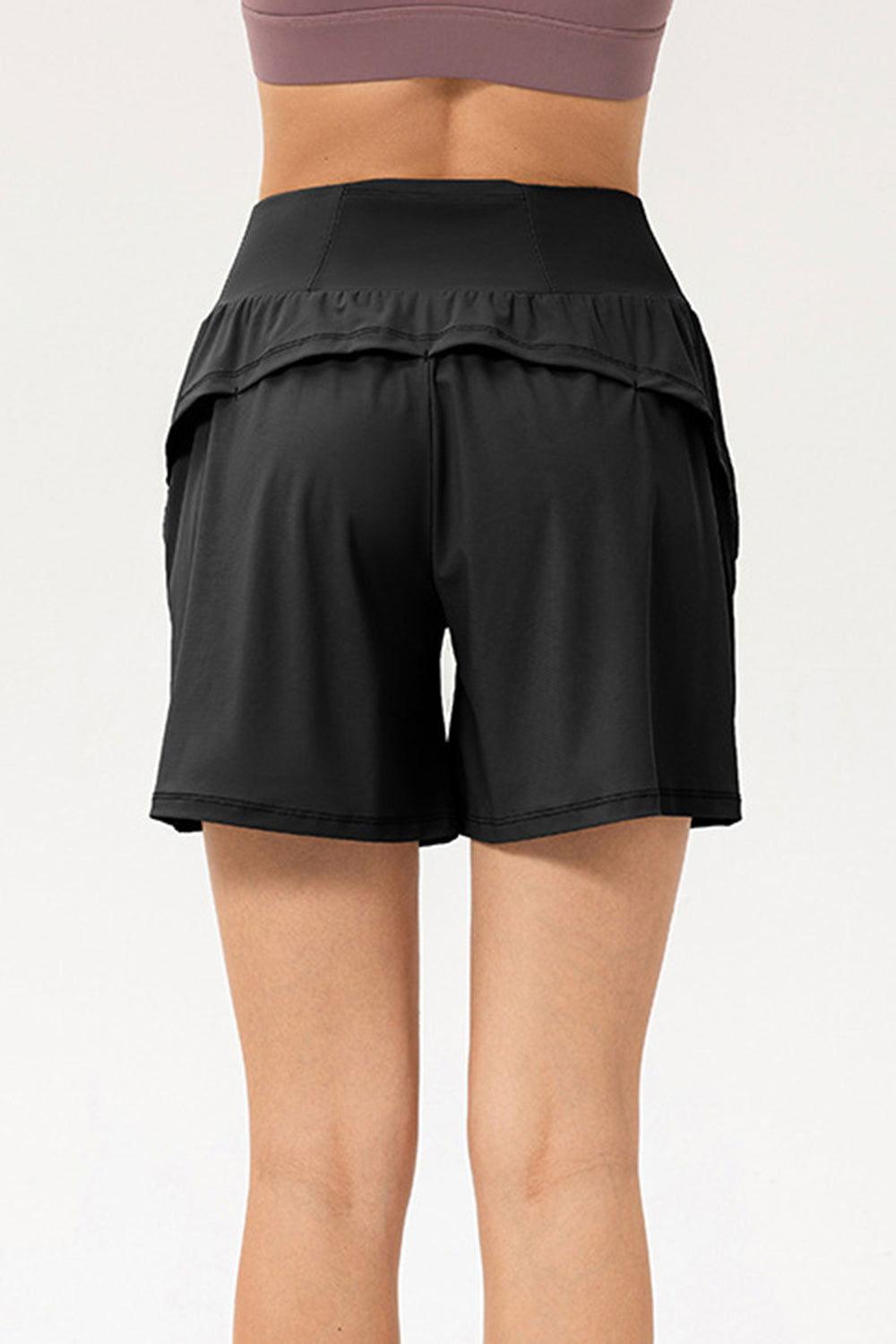 Pocketed Elastic Waist Active Shorts - Clothes For Her Online Store