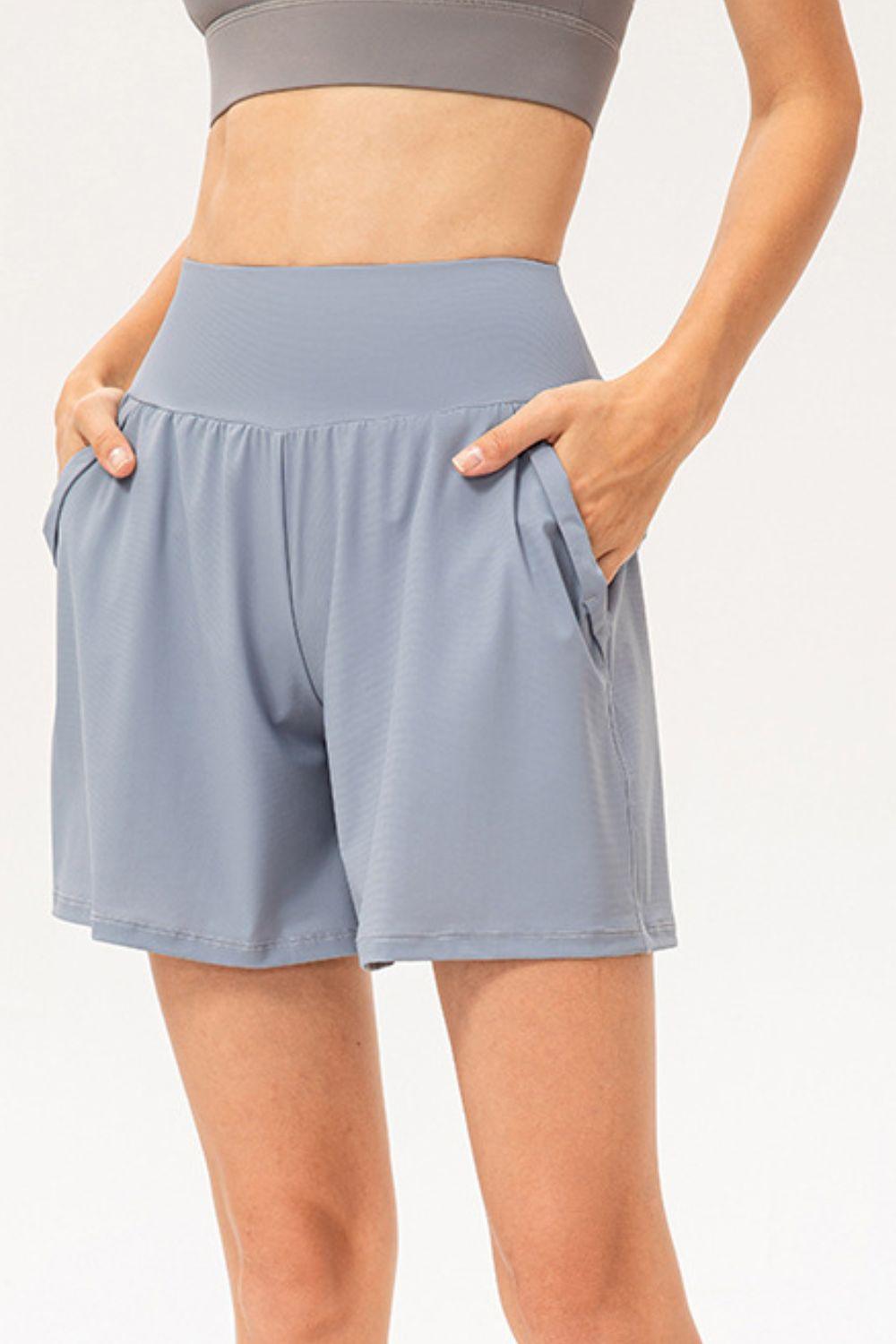 Pocketed Elastic Waist Active Shorts - Clothes For Her Online Store