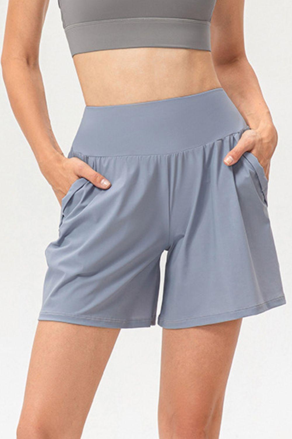 Pocketed Elastic Waist Active Shorts - Clothes For Her Online Store