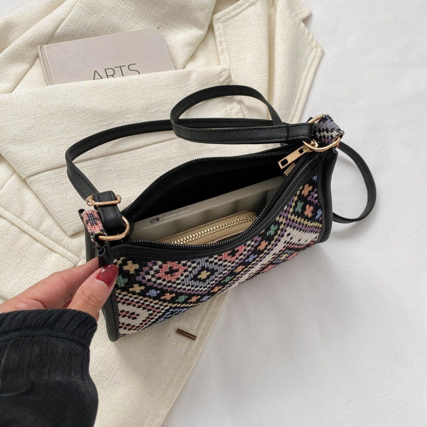 Printed Crossbody Bag - Clothes For Her Online Store