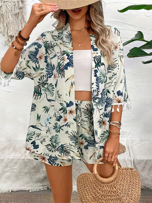 Printed Half Sleeve Top and Shorts Set - Clothes For Her Online Store