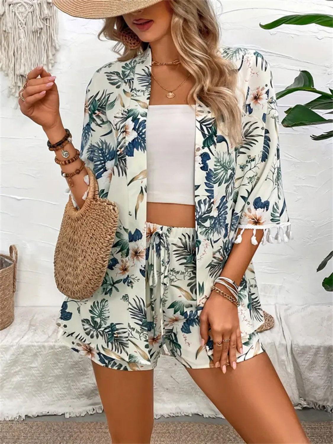 Printed Half Sleeve Top and Shorts Set - Clothes For Her Online Store