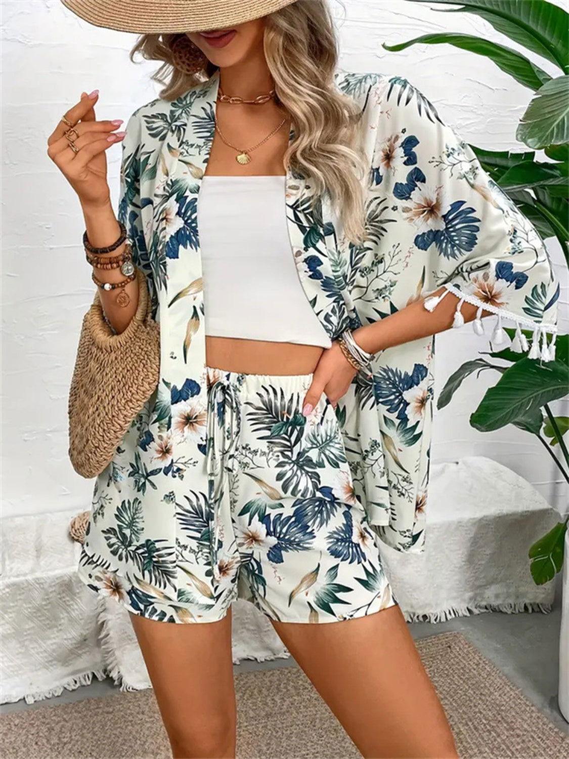 Printed Half Sleeve Top and Shorts Set - Clothes For Her Online Store
