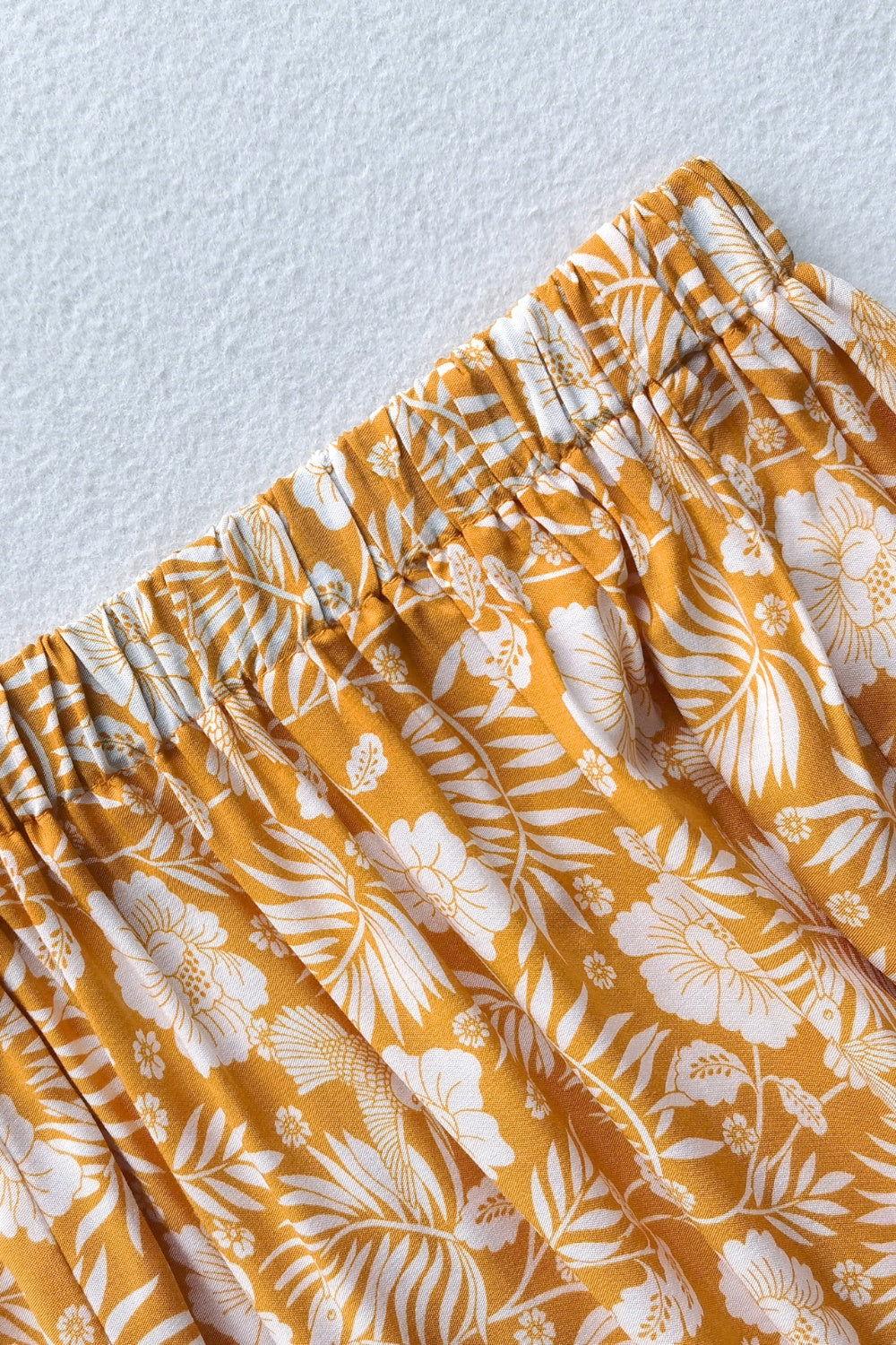 Printed Half Sleeve Top and Slit Skirt Set - Clothes For Her Online Store