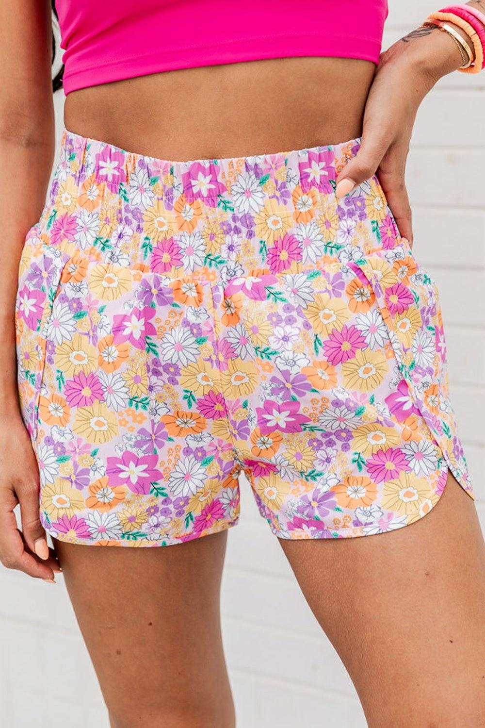Printed High Waist Shorts - Clothes For Her Online Store