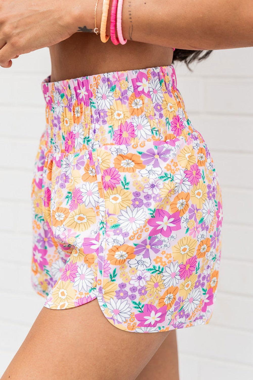 Printed High Waist Shorts - Clothes For Her Online Store