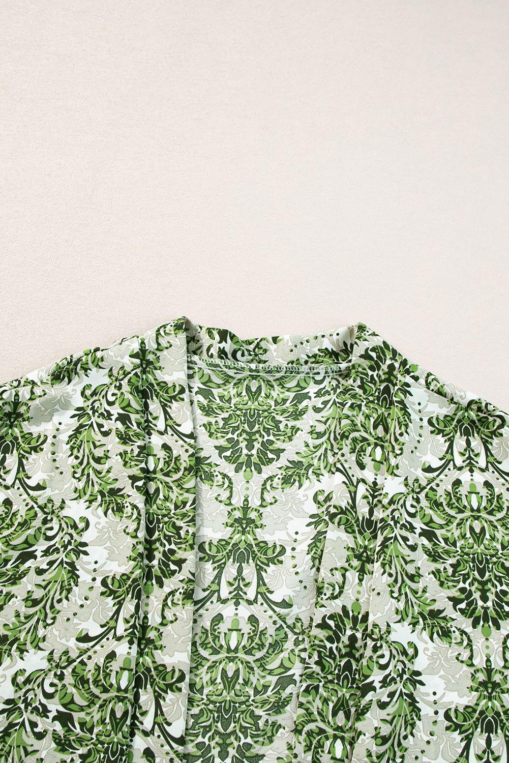 Printed Open Front Top and Shorts Set - Clothes For Her Online Store