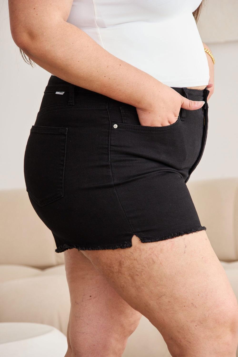 RFM Full Size Tummy Control High Waist Denim Shorts - Clothes For Her Online Store