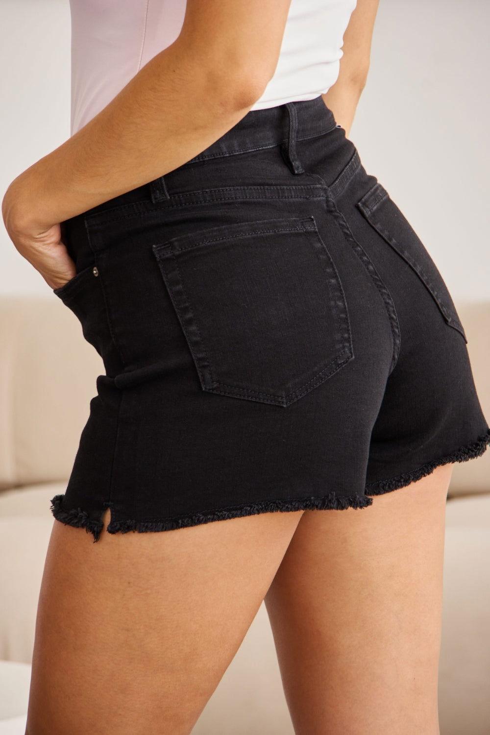 RFM Full Size Tummy Control High Waist Denim Shorts - Clothes For Her Online Store