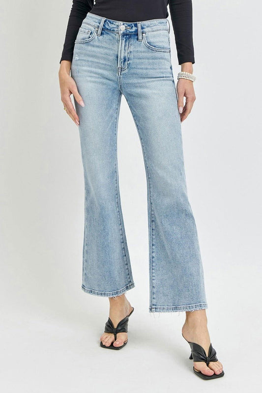 RISEN Full Size High Rise Ankle Flare Jeans - Clothes For Her Online Store