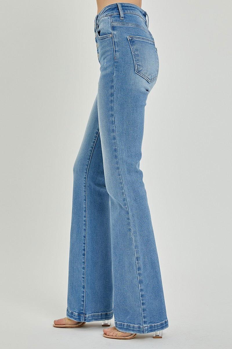 RISEN Full Size High Rise Button Fly Bootcut Jeans - Clothes For Her Online Store
