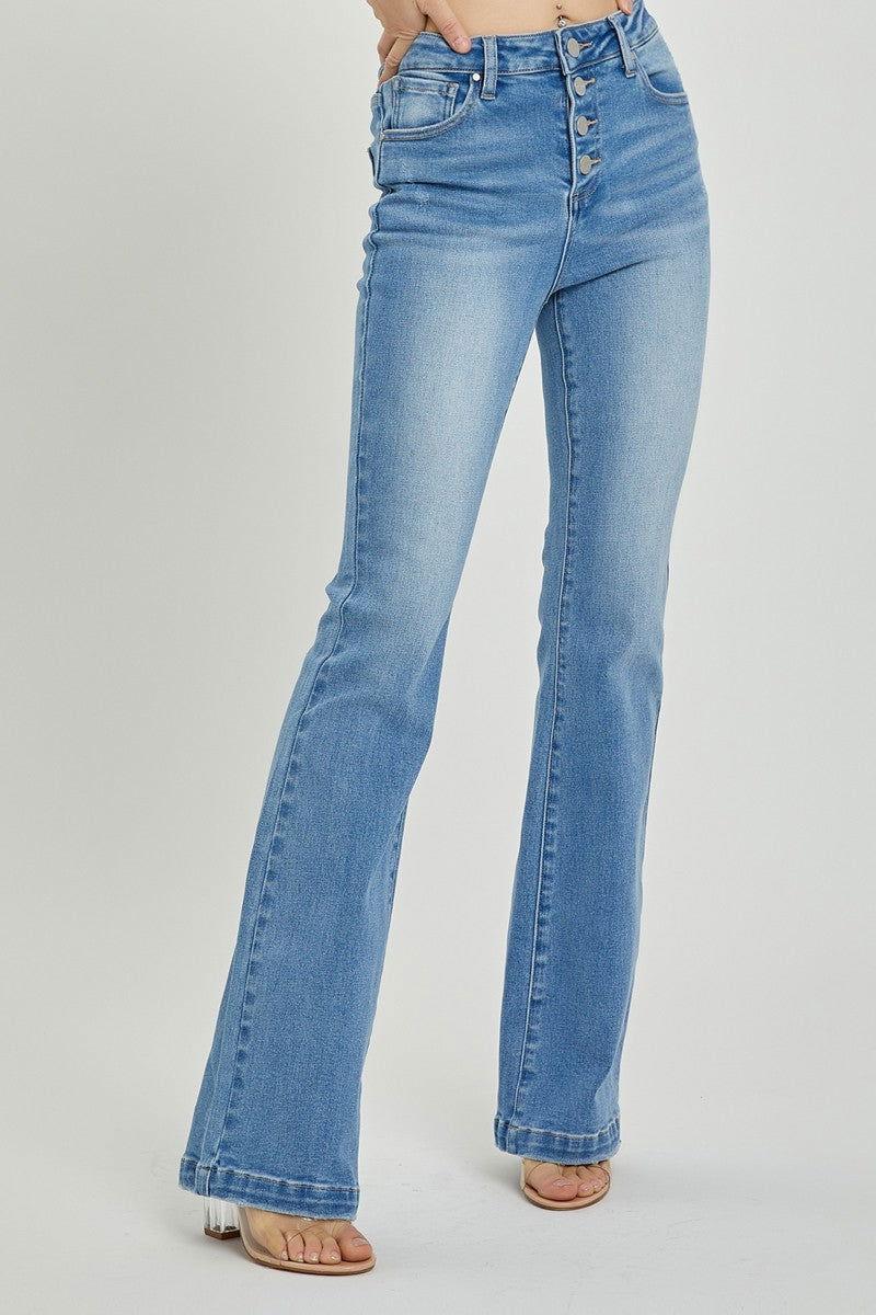 RISEN Full Size High Rise Button Fly Bootcut Jeans - Clothes For Her Online Store