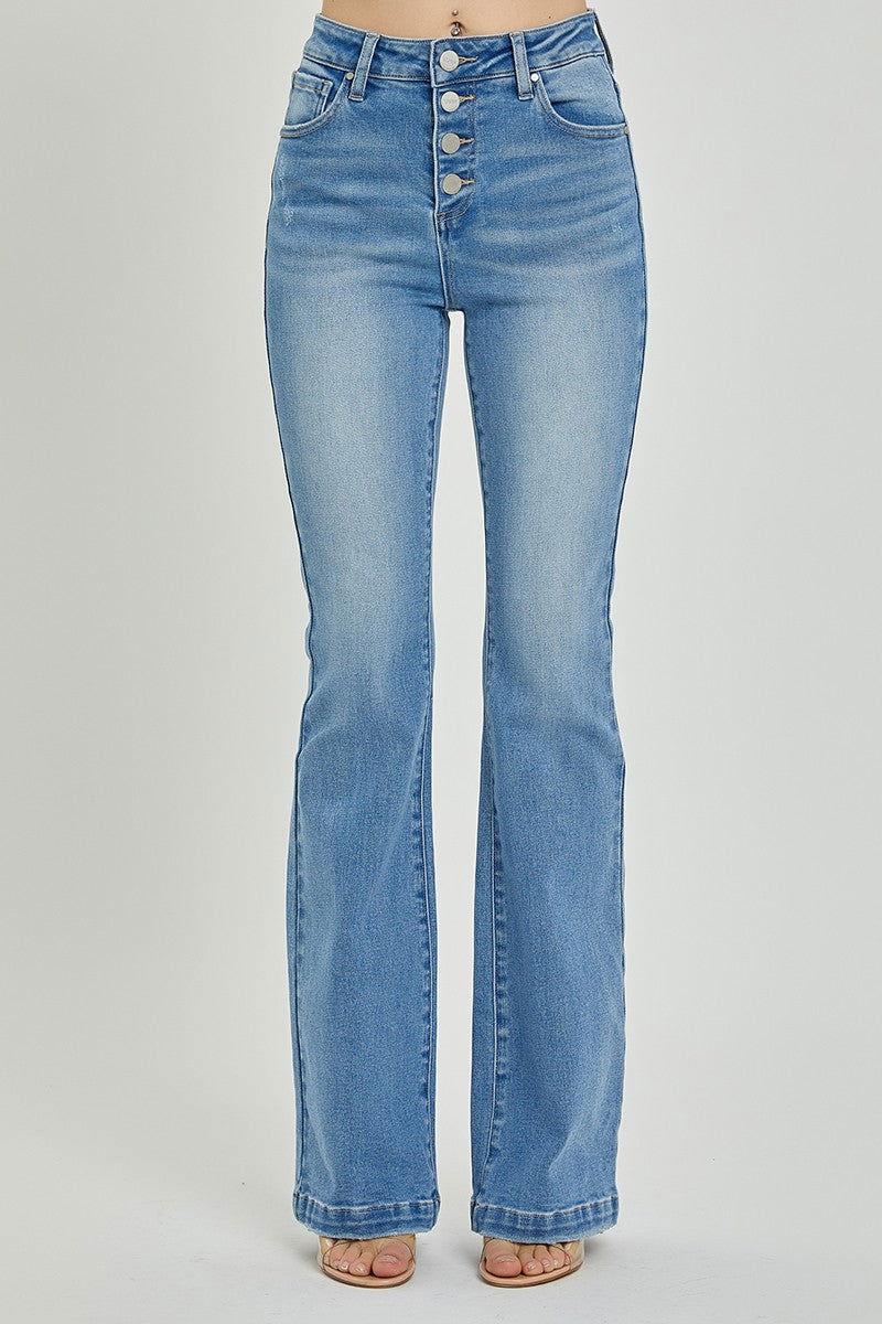 RISEN Full Size High Rise Button Fly Bootcut Jeans - Clothes For Her Online Store