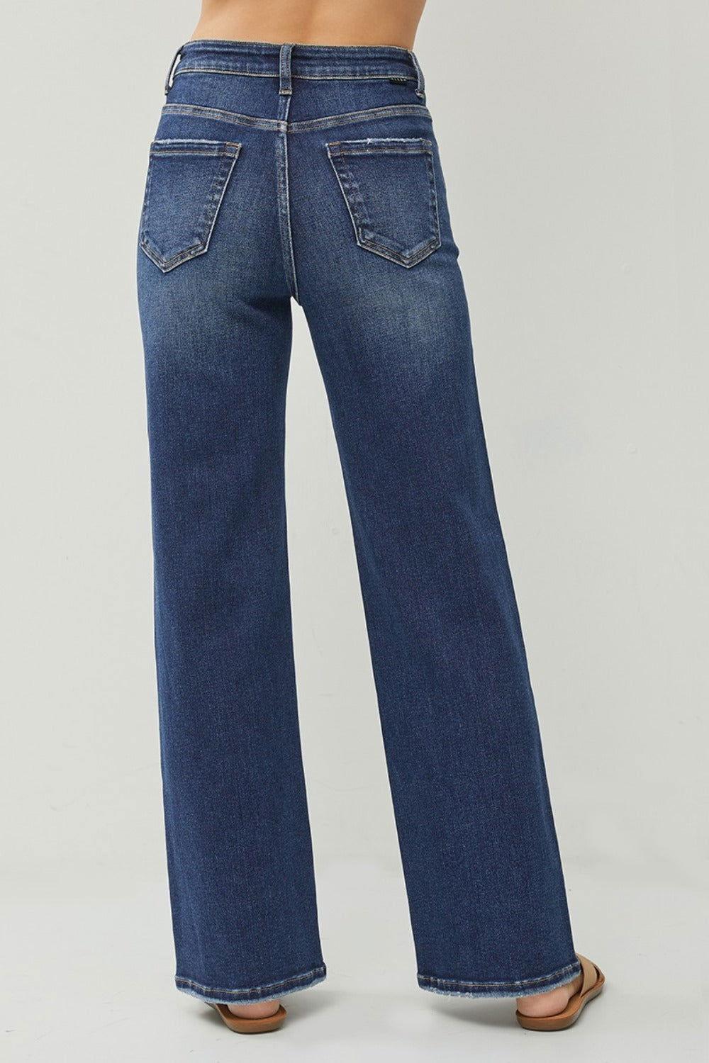 RISEN Full Size High Rise Distressed Wide Leg Jeans - Clothes For Her Online Store