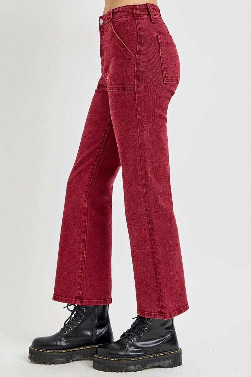 RISEN Full Size High Rise Straight Jeans with Patch Pockets - Clothes For Her Online Store