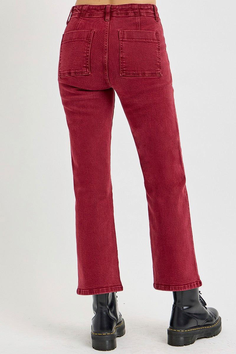RISEN Full Size High Rise Straight Jeans with Patch Pockets - Clothes For Her Online Store