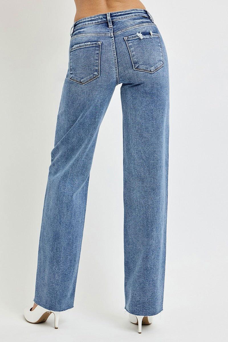 RISEN Full Size High Rise Straight Leg Jeans with Pockets - Clothes For Her Online Store