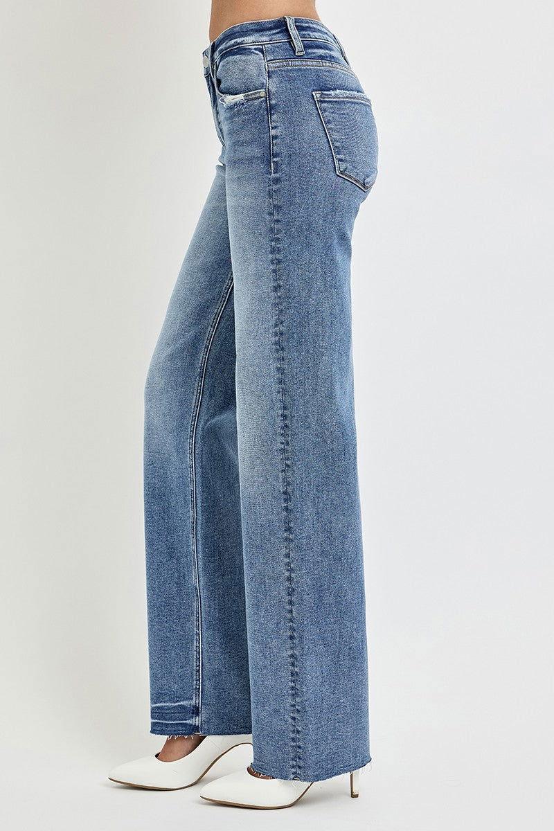 RISEN Full Size High Rise Straight Leg Jeans with Pockets - Clothes For Her Online Store