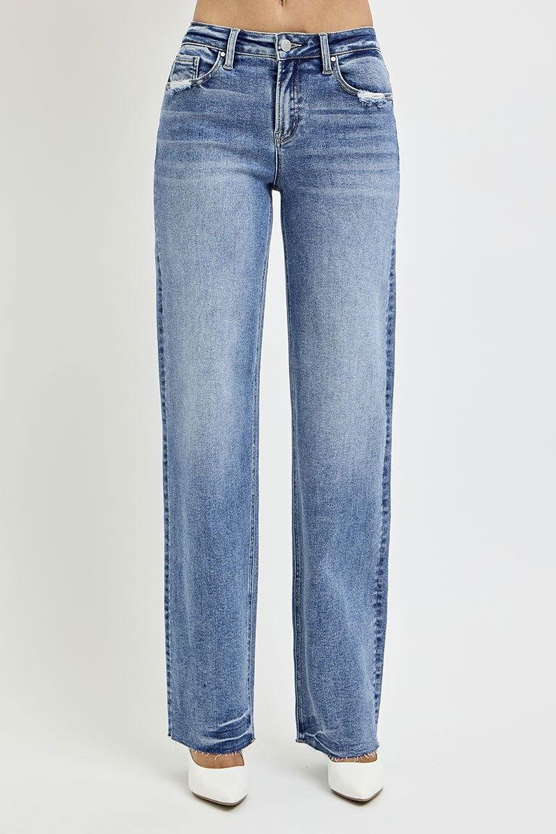 RISEN Full Size High Rise Straight Leg Jeans with Pockets - Clothes For Her Online Store
