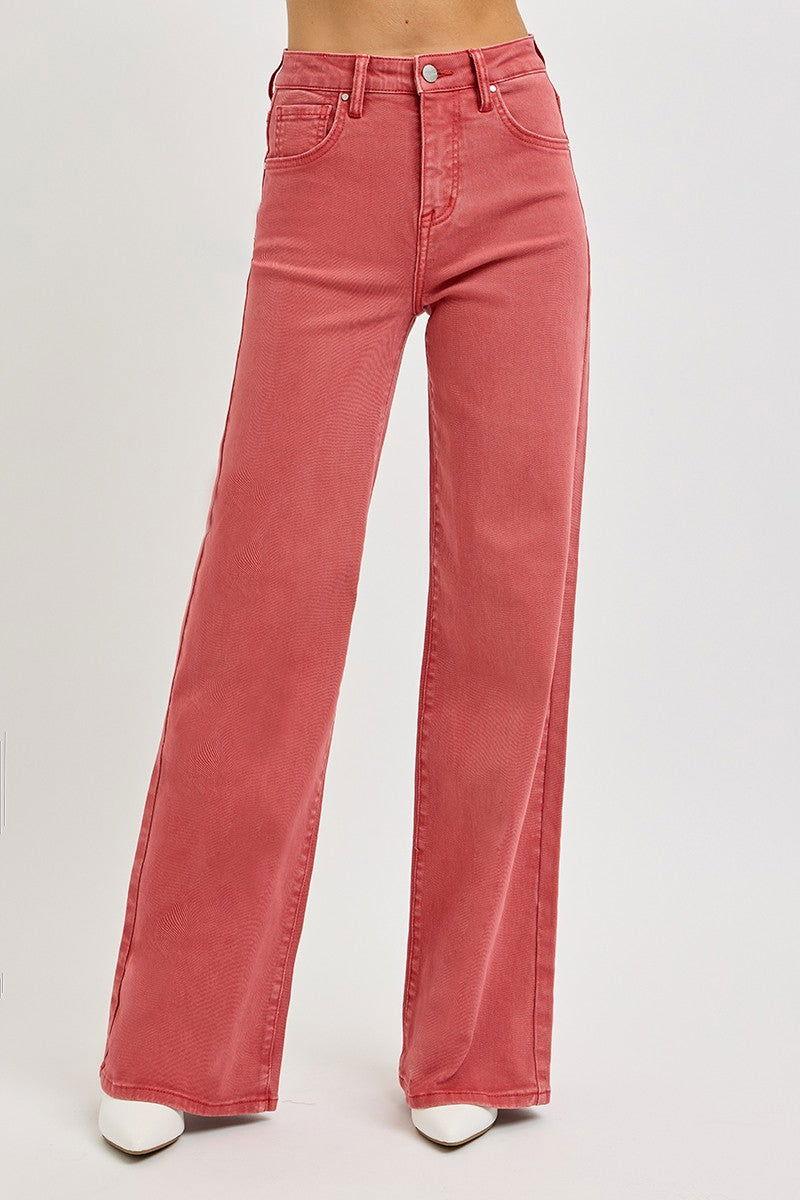 RISEN Full Size High Rise Tummy Control Wide Leg Jeans - Clothes For Her Online Store