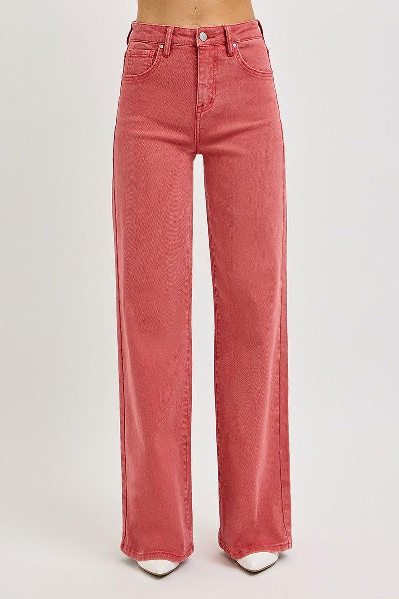RISEN Full Size High Rise Tummy Control Wide Leg Jeans - Clothes For Her Online Store