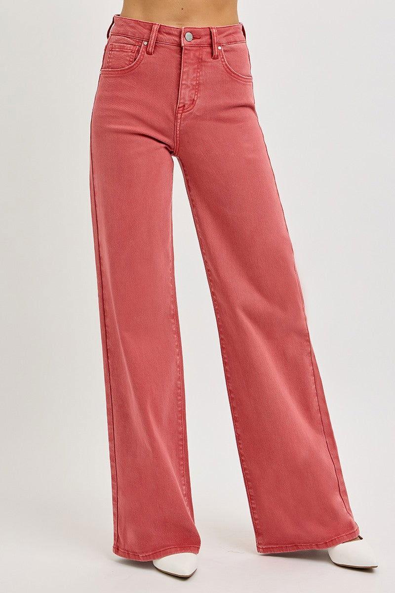 RISEN Full Size High Rise Tummy Control Wide Leg Jeans - Clothes For Her Online Store