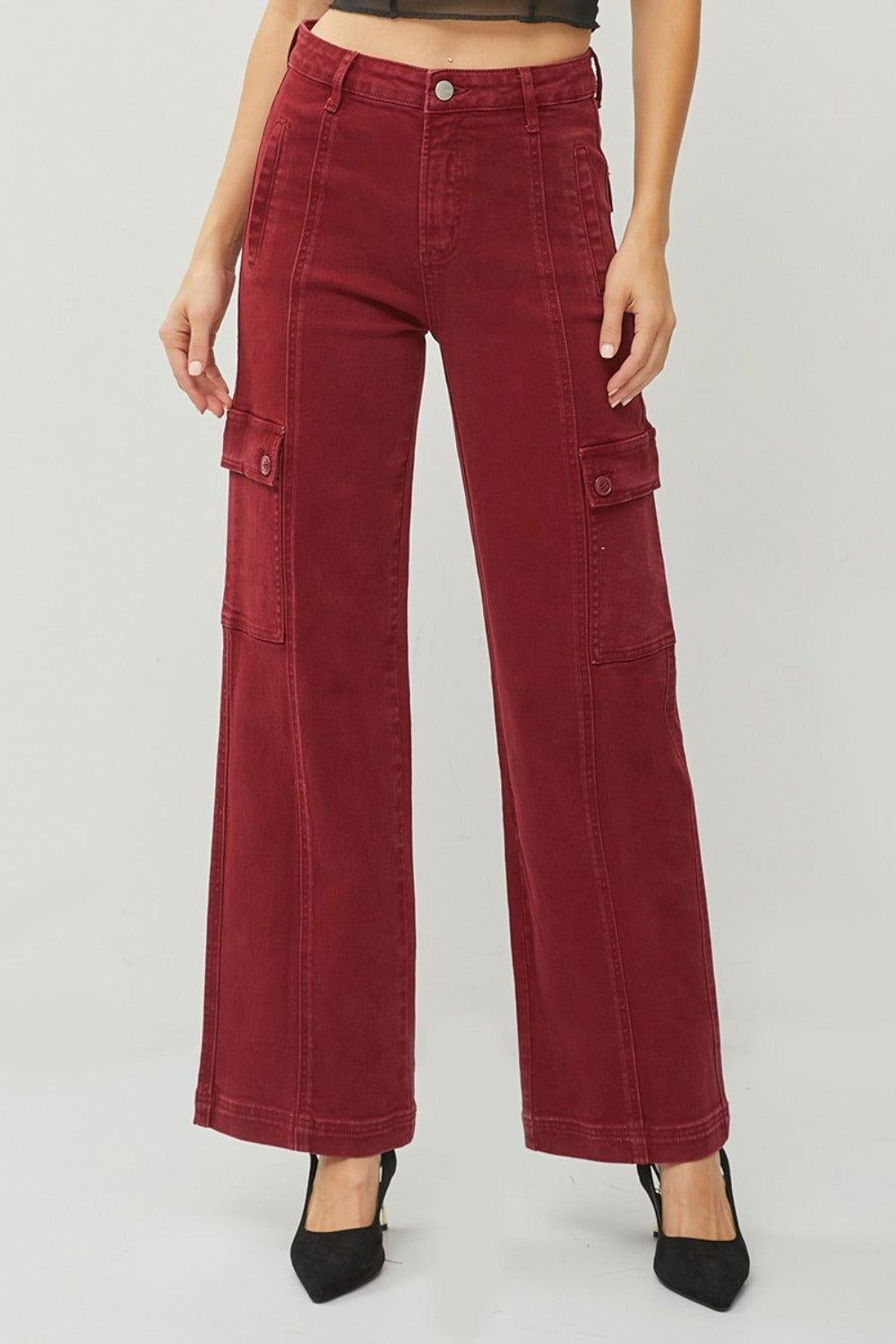 RISEN Full Size High Rise Wide Leg Cargo Jeans - Clothes For Her Online Store