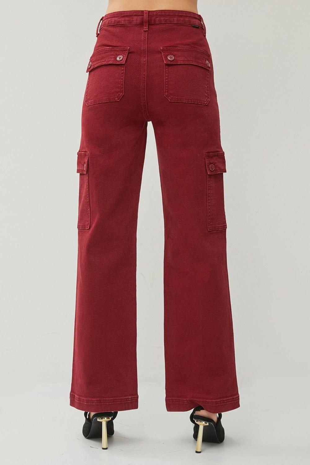 RISEN Full Size High Rise Wide Leg Cargo Jeans - Clothes For Her Online Store