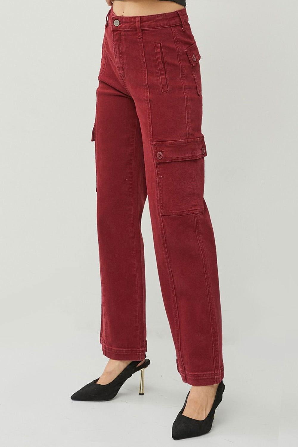 RISEN Full Size High Rise Wide Leg Cargo Jeans - Clothes For Her Online Store