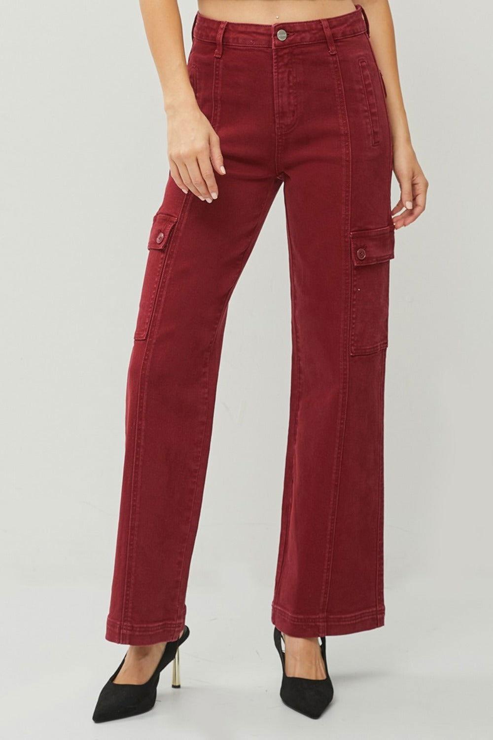 RISEN Full Size High Rise Wide Leg Cargo Jeans - Clothes For Her Online Store