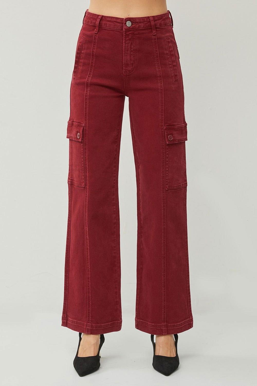 RISEN Full Size High Rise Wide Leg Cargo Jeans - Clothes For Her Online Store