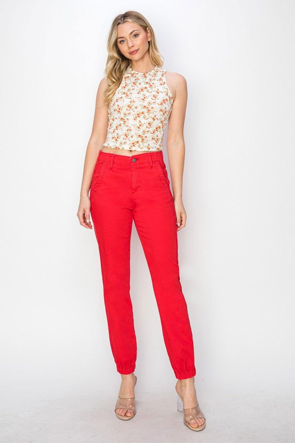 RISEN Full Size High Waisted Jogger Jeans - Clothes For Her Online Store