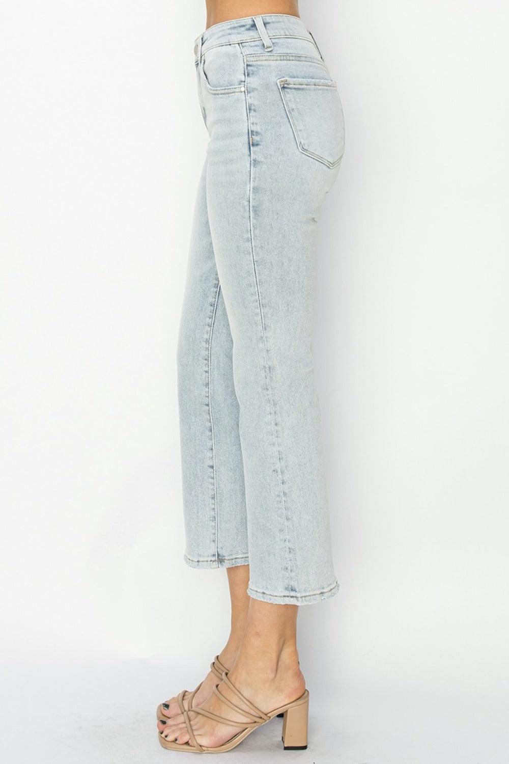 RISEN Full Size Mid Rise Cropped Flare Jeans - Clothes For Her Online Store