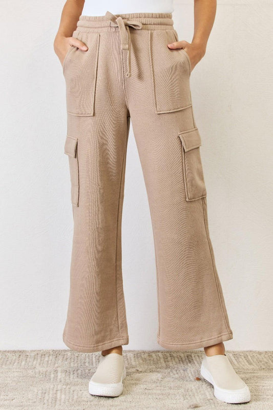RISEN High Waist Cargo Wide Leg Pants - Clothes For Her Online Store