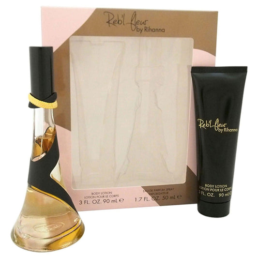Rebl Fleur by Rihanna for Women - 2 Pc Gift Set 1.7oz EDP Spray, 3oz Body Lotion - Clothes For Her Online Store
