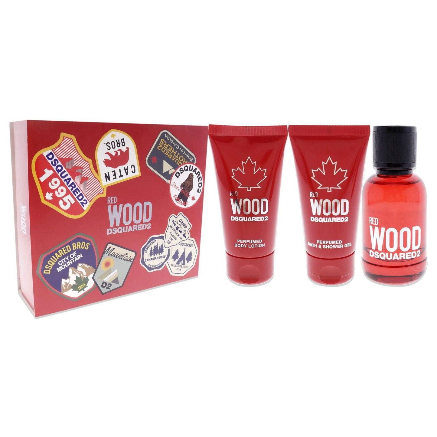 Red Wood by Dsquared2 for Women - 3 Pc Gift Set 1.7oz EDT Spray, 1.7oz Body Lotion, 1.7oz Bath and Shower Gel - Clothes For Her Online Store