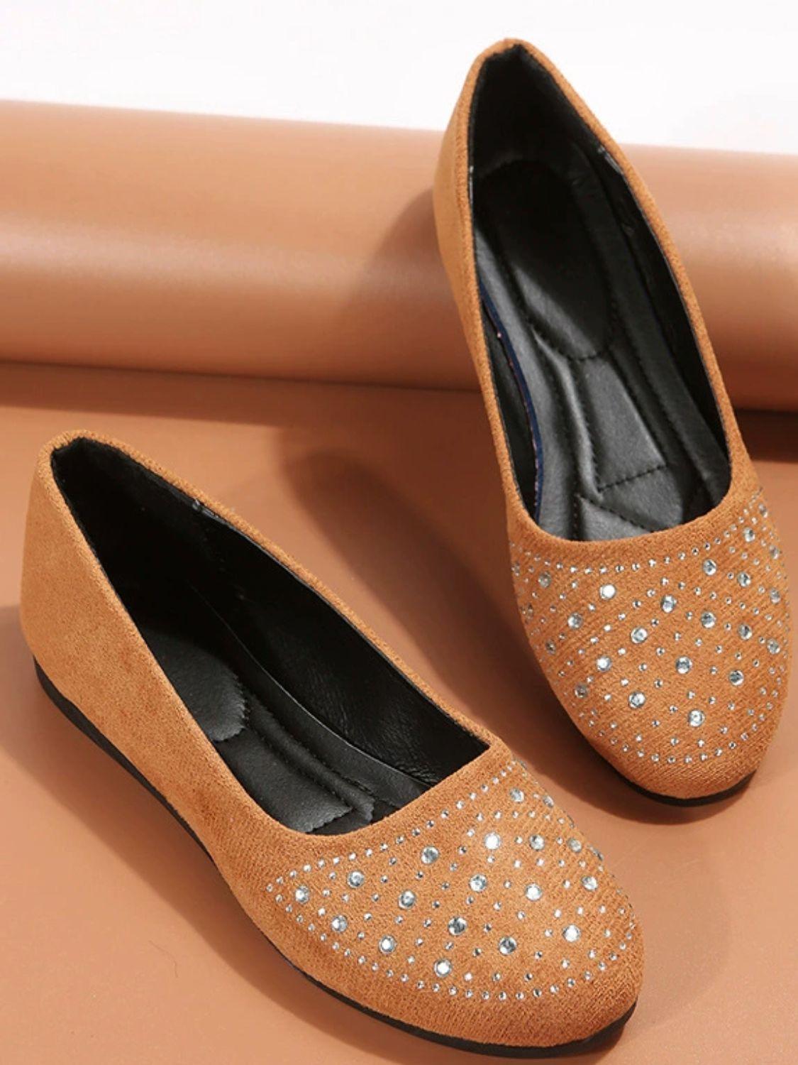 Rhinestone Flat Slip-Ons - Clothes For Her Online Store