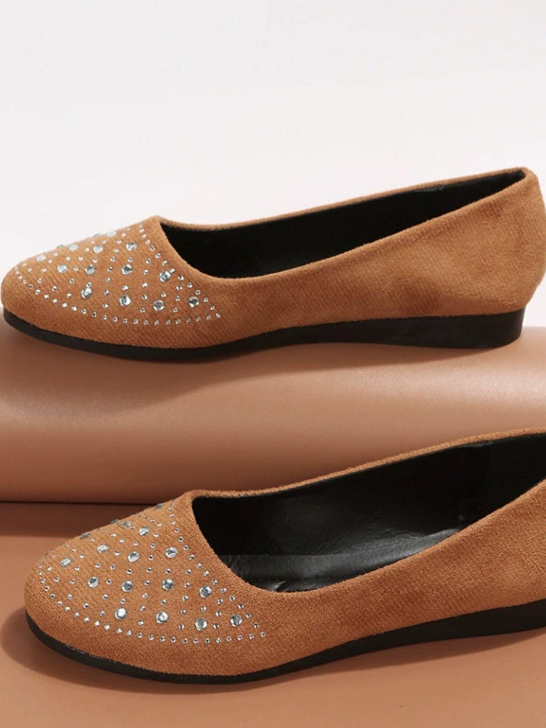 Rhinestone Flat Slip-Ons - Clothes For Her Online Store