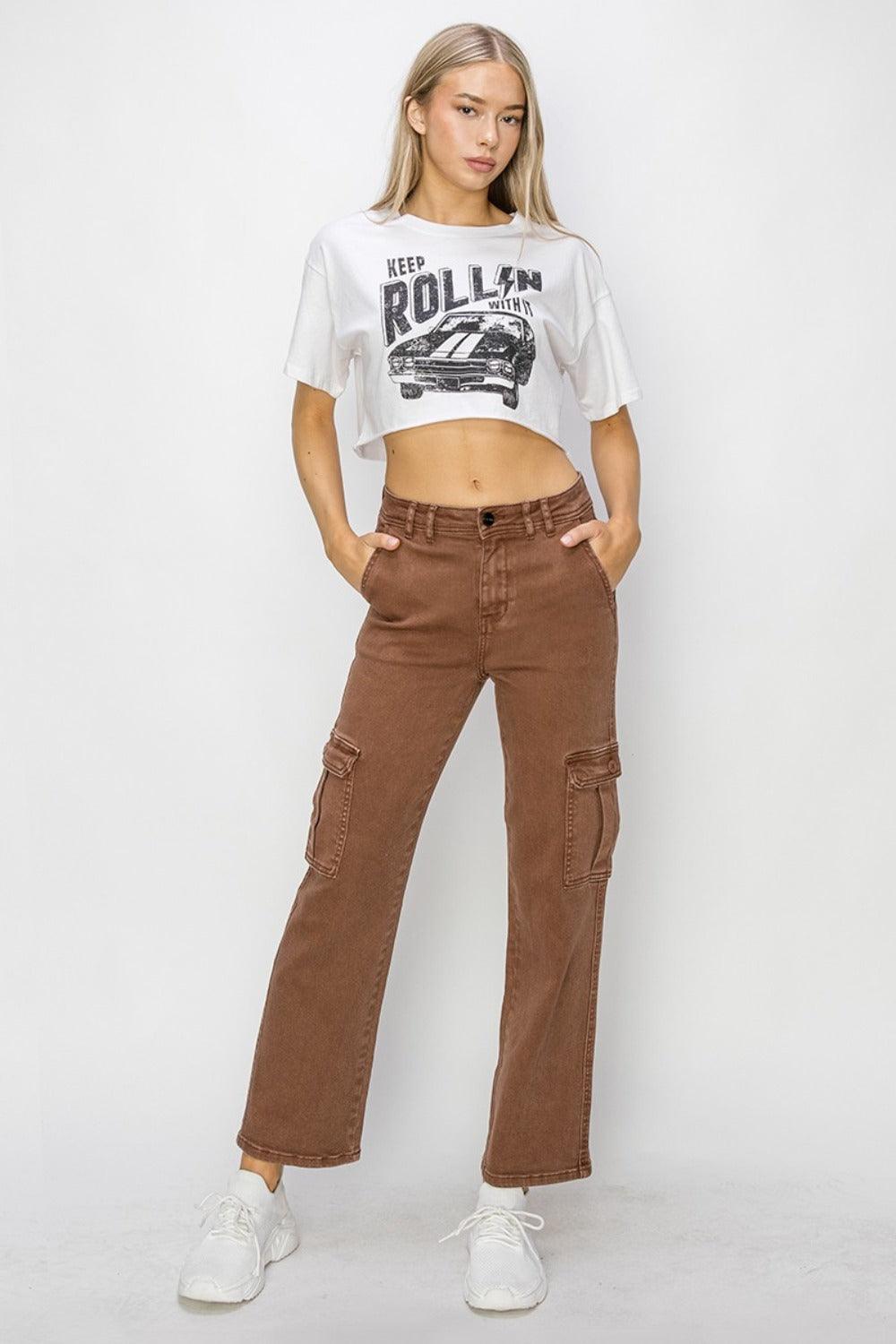 Risen Full Size High Rise Cargo Jeans - Clothes For Her Online Store