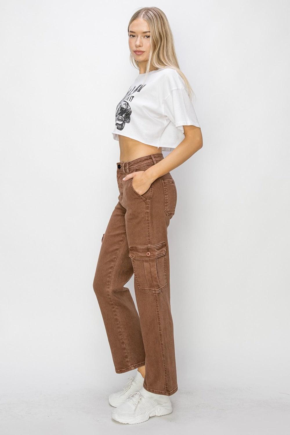 Risen Full Size High Rise Cargo Jeans - Clothes For Her Online Store